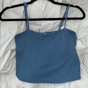 blue crop top